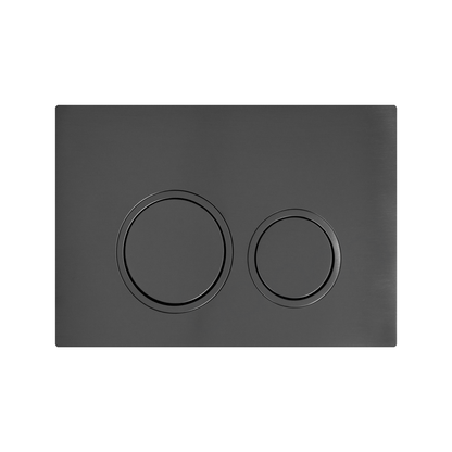 Ballina Rimless In Wall Toilet Suite with Round Gun Metal Flushing Buttons