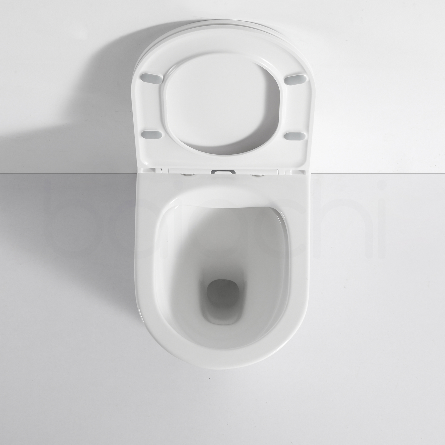Ballina Rimless In Wall Toilet Suite with Round Stainless Steel Antique Bronze Flushing Buttons