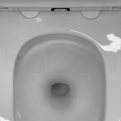 Habana Tornado Rimless Quiet Flush In Wall Toilet Suite with Round Stainless Steel Brushed Copper Flushing Buttons