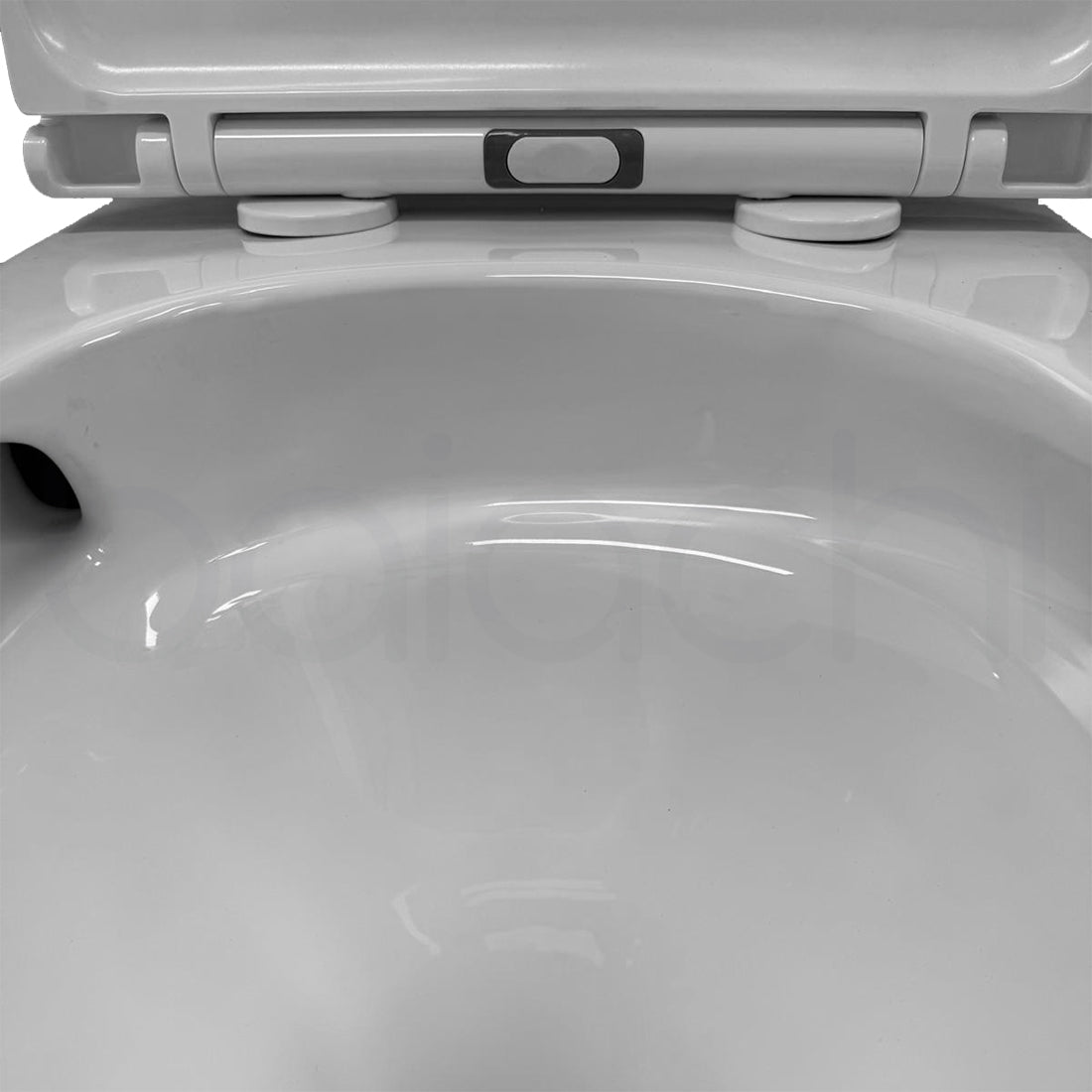 Habana Tornado Rimless Quiet Flush In Wall Toilet Suite with Round Stainless Steel Brushed Copper Flushing Buttons