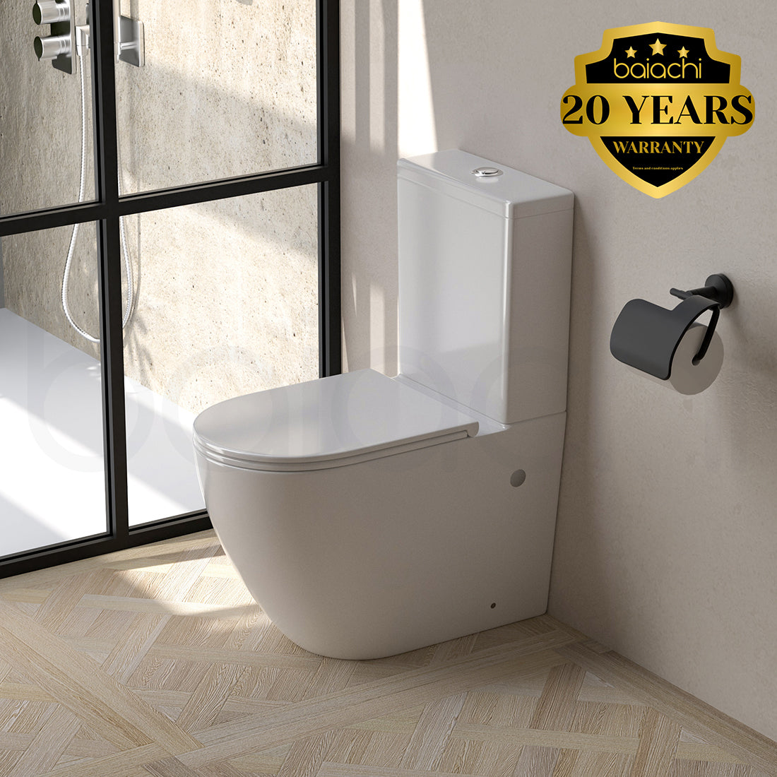 Baiachi Vortex Rimless Tornado Toilet Suite with BTW2 Pipe