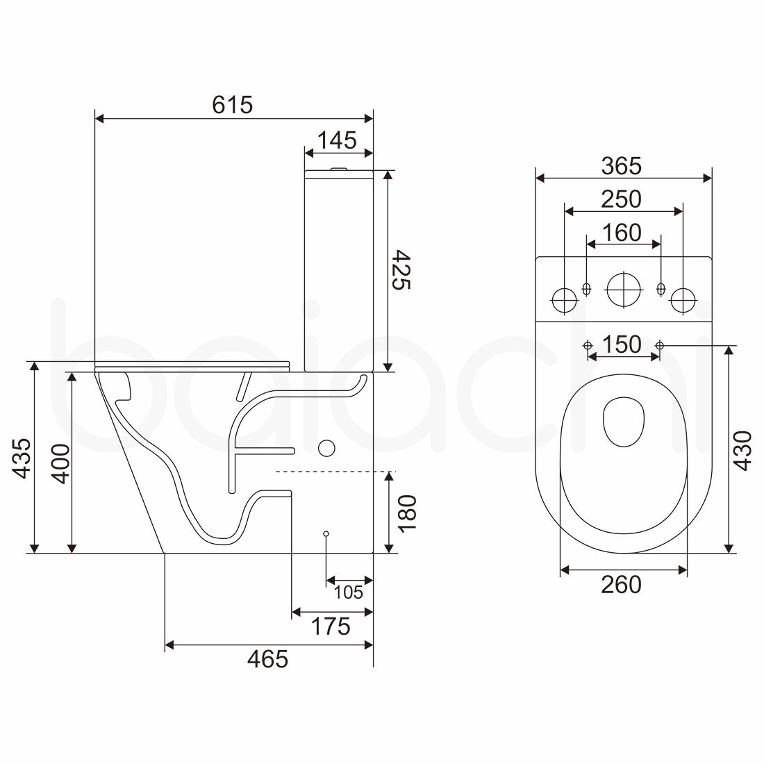 Baiachi Involution Tornado Toilet Suite with BTW1 Pipe