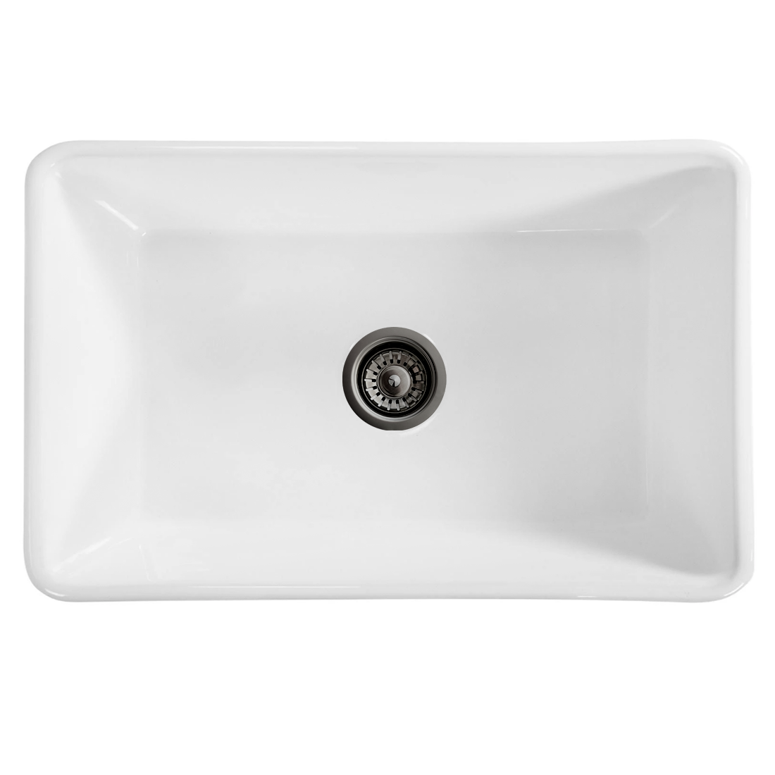 Baiachi 765X455X255mm Butler Farmhouse Fireclay Kitchen Laundry Sink Gun Metal Waste