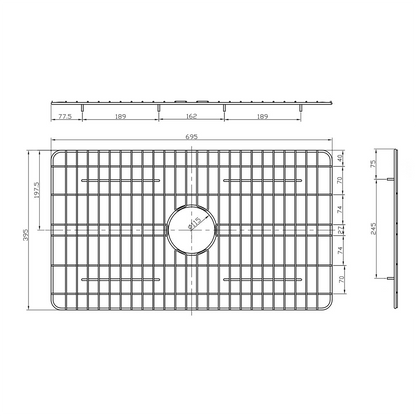 Baiachi Butler Farmhouse Kitchen Laundry Sink Grid Stainless Steel