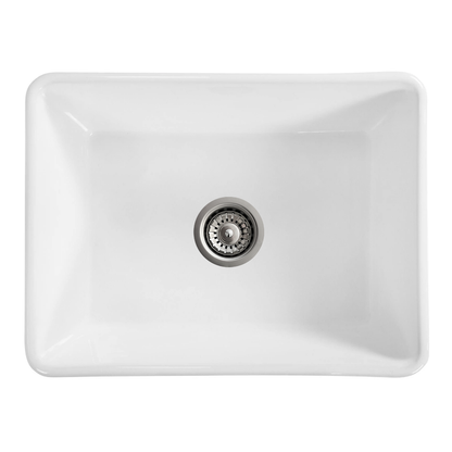 Baiachi 605X455X255mm Butler Farmhouse Fireclay Kitchen Laundry Sink Stainless Steel Waste