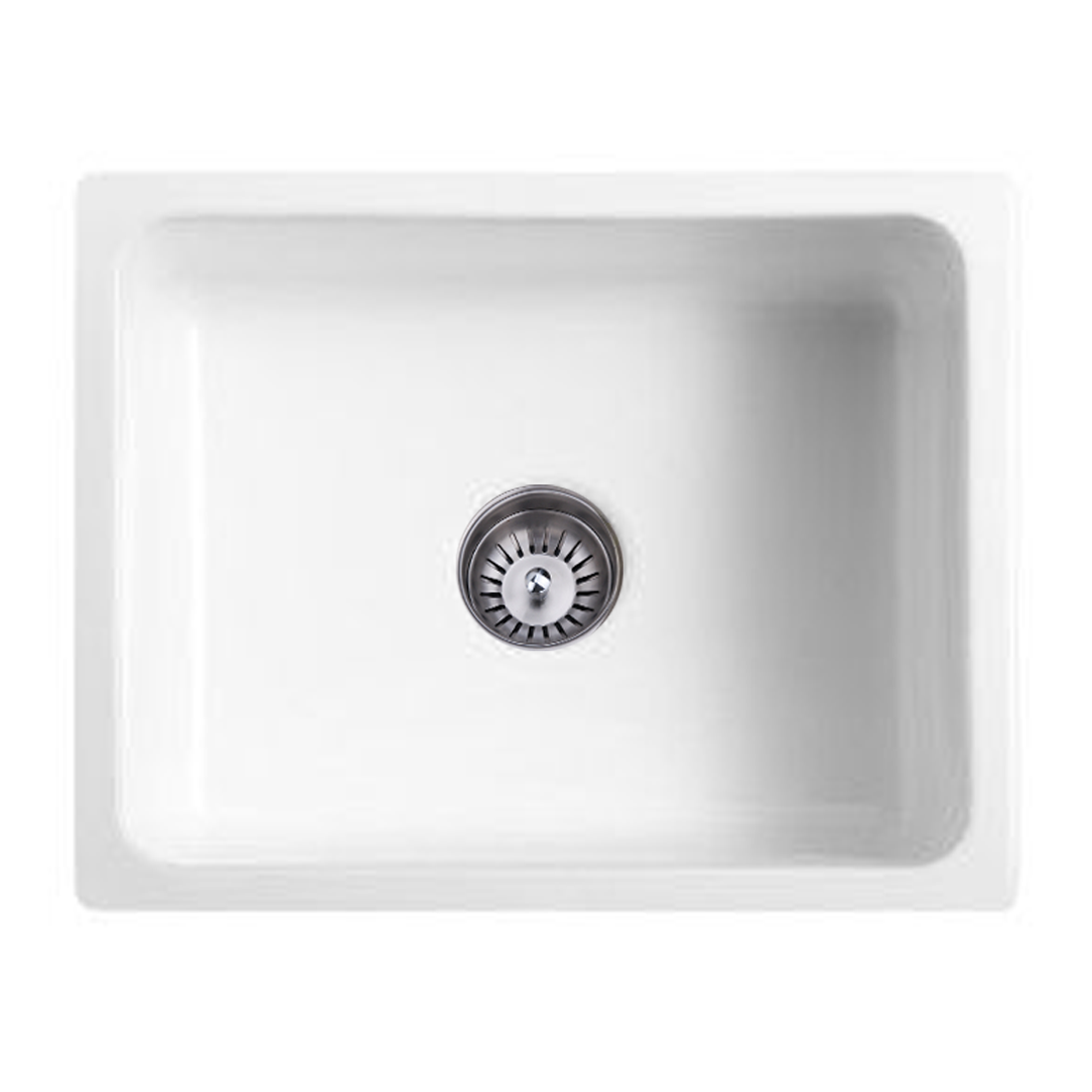 Baiachi 600X470X254mm Butler Farmhouse Kitchen Laundry Ceramic Sink Brushed Gold Waste
