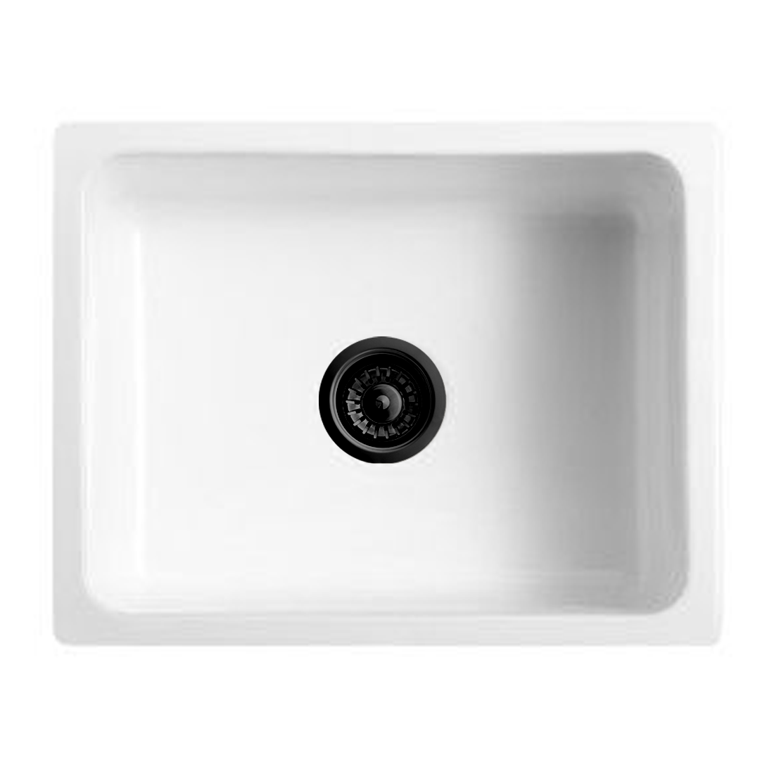 Baiachi 600X470X254mm Butler Farmhouse Kitchen Laundry Ceramic Sink Black Waste