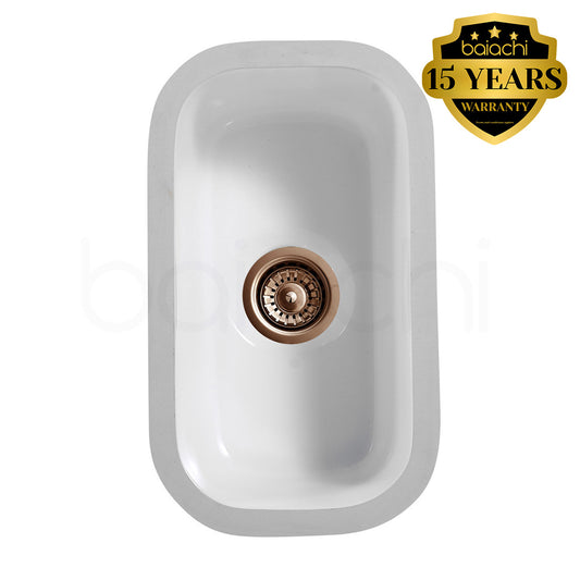 Baiachi Ceramic Kitchen and Laundry Undermount Sink Brushed Copper Waste