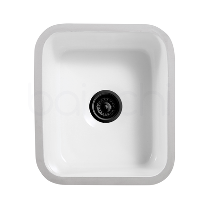 Baiachi Ceramic Kitchen and Laundry Sink Undermount Brushed Gold Waste