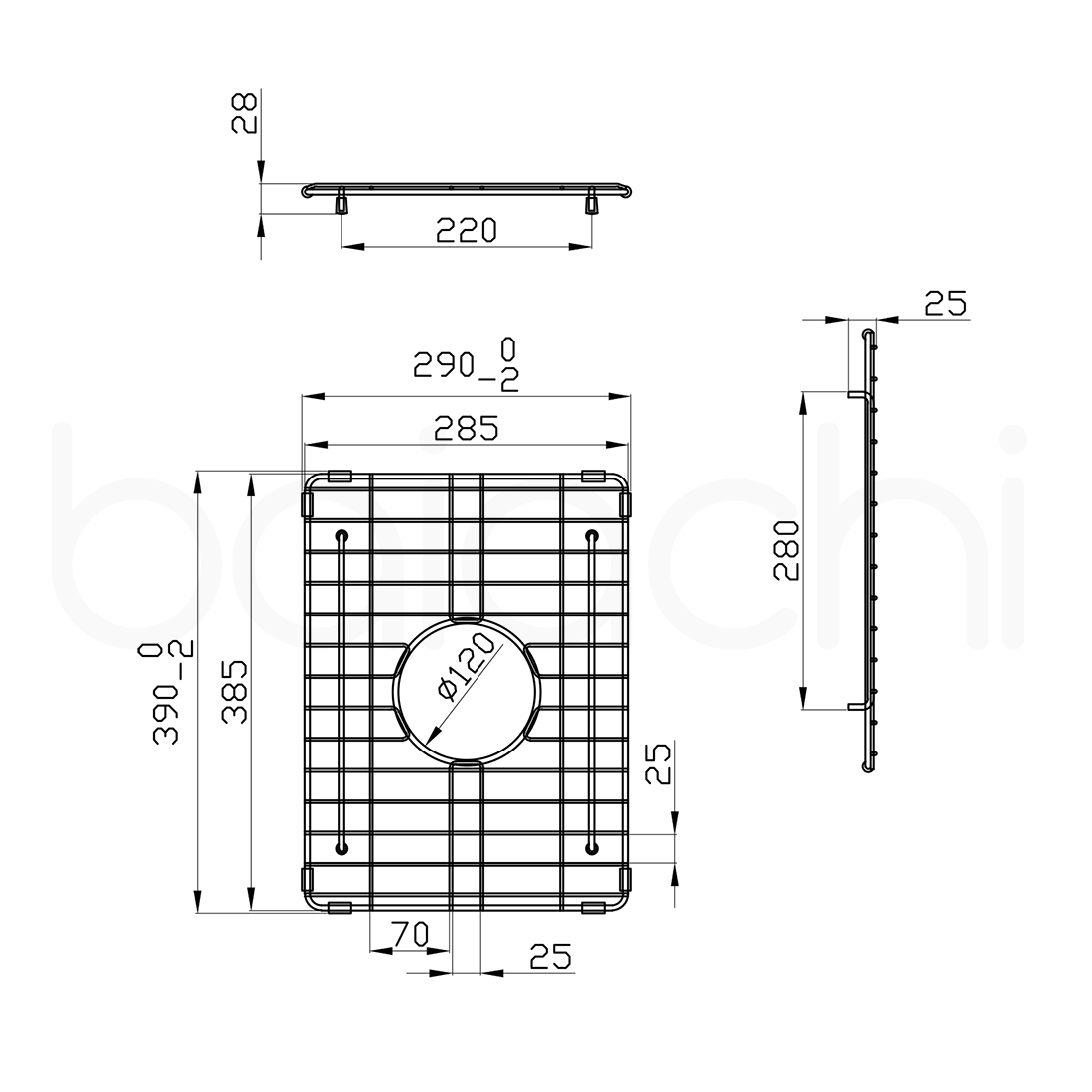 Baiachi Kitchen Sink Grid Stainless Steel