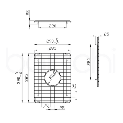 Baiachi Kitchen Sink Grid Brushed Copper