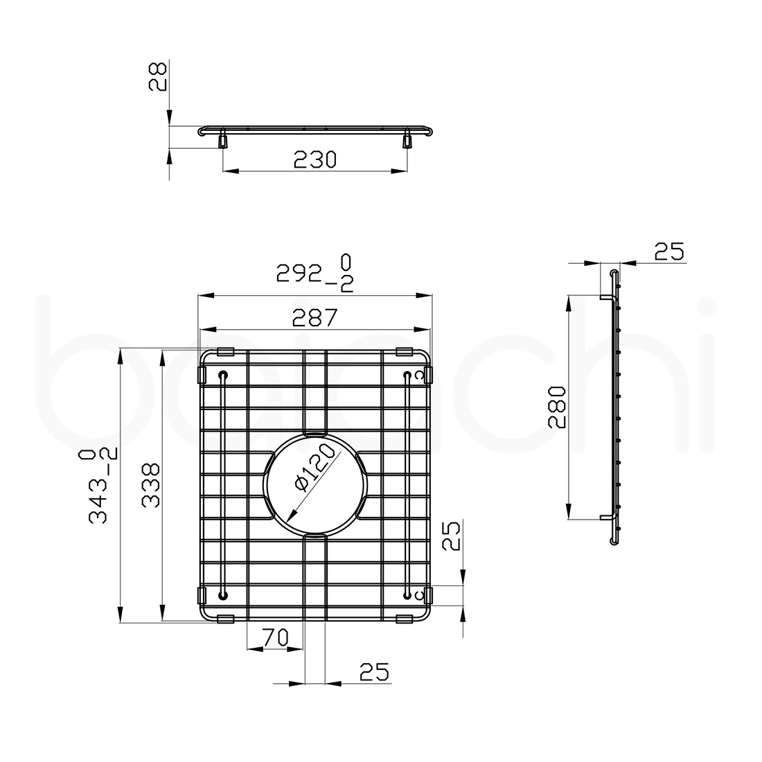 Baiachi Kitchen Sink Grid Stainless Steel