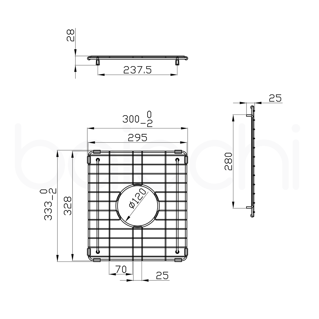 Baiachi Kitchen Sink Grid Stainless Steel