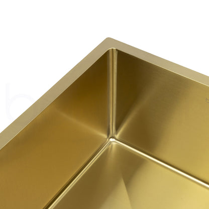 340X440mm Handmade Laundry Kitchen Sink Top/Under Mount Brushed Gold