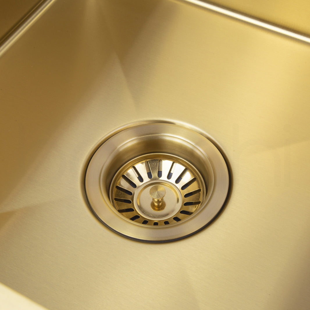 340X440mm Handmade Laundry Kitchen Sink Top/Under Mount Brushed Gold
