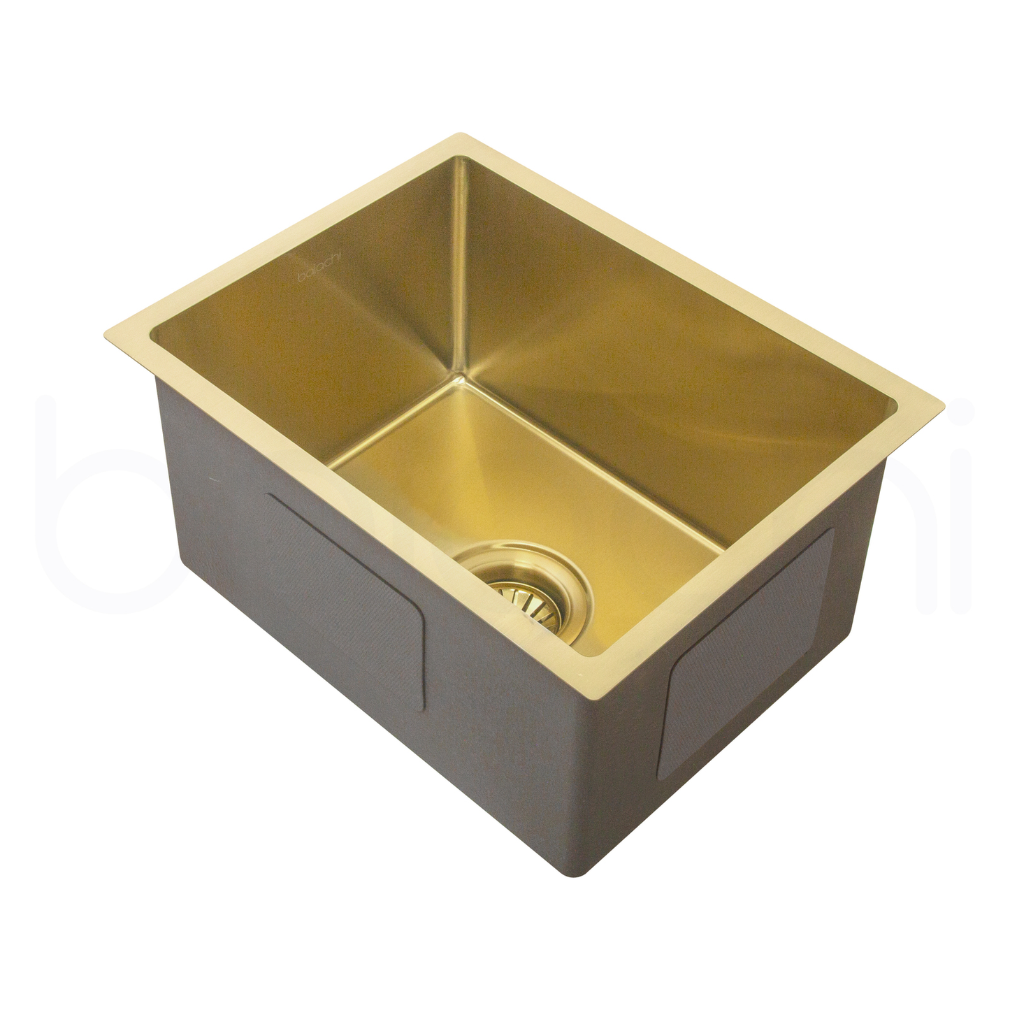 340X440mm Handmade Laundry Kitchen Sink Top/Under Mount Brushed Gold