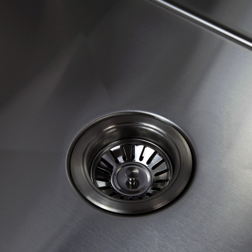 Baiachi 350x450 Handmade Kitchen and Laundry Stainless Steel Sink Single Bowl Top Undermount Gun Metal