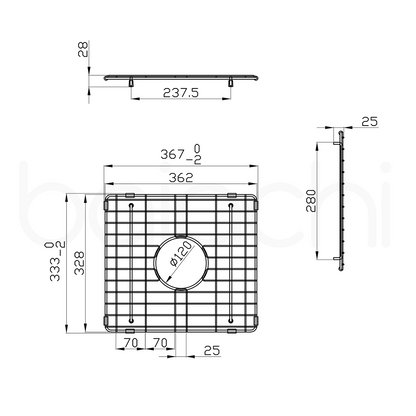 Baiachi Kitchen Sink Grid Brushed Copper