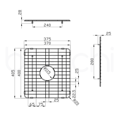 Baiachi Kitchen Sink Grid Gun Metal