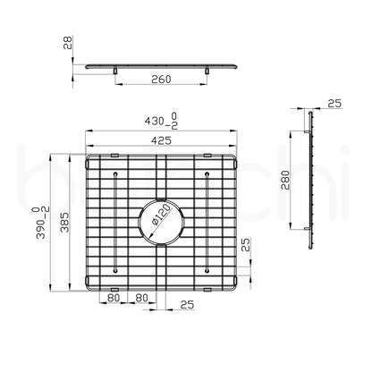 Baiachi Kitchen Sink Grid Brushed Gold