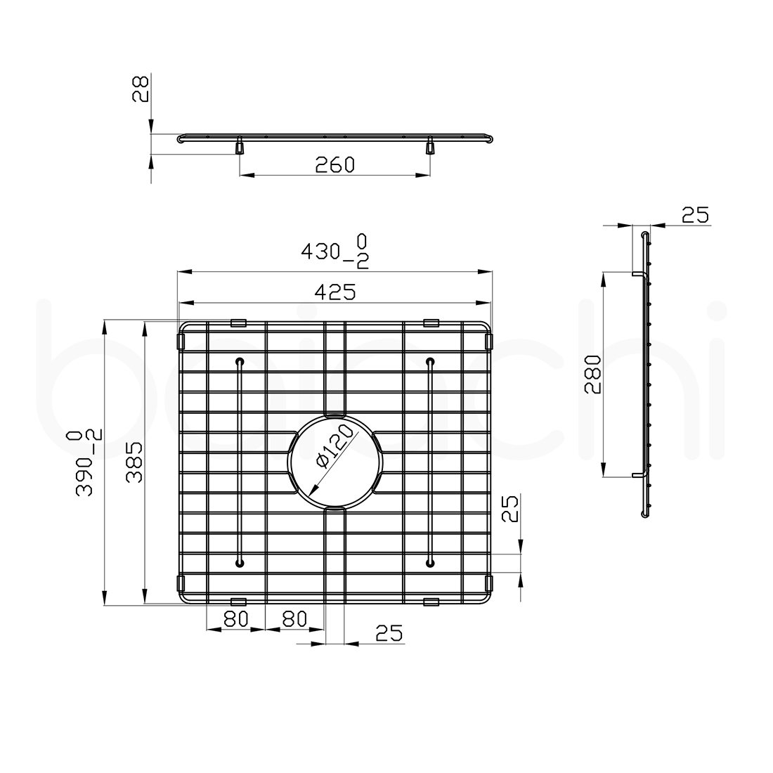 Baiachi Kitchen Sink Grid Stainless Steel