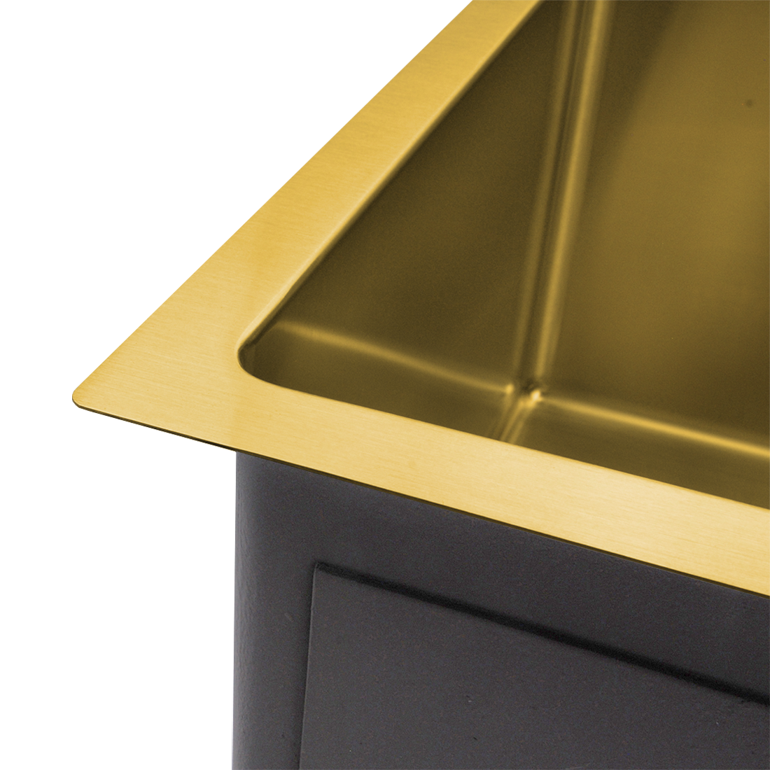 440X440mm Handmade Laundry Kitchen Sink Top/Under Mount Brushed Gold