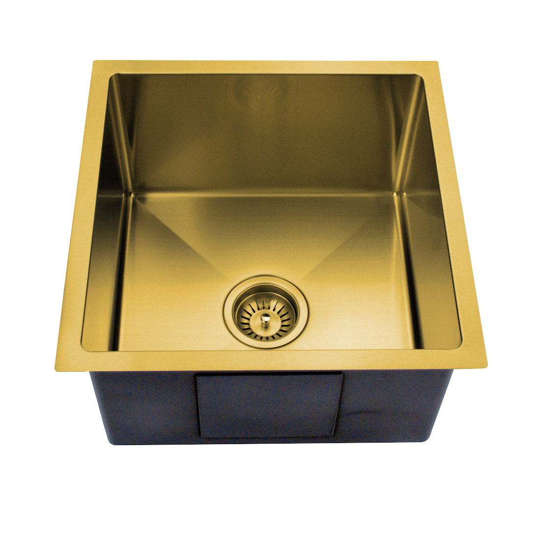 440X440mm Handmade Laundry Kitchen Sink Top/Under Mount Brushed Gold