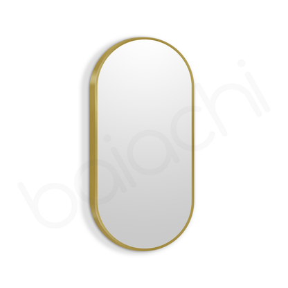 Baiachi Cora Oval 450mmx900mm Frame Mirror Brushed Gold