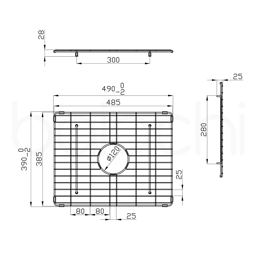 Baiachi Kitchen Sink Grid Gun Metal