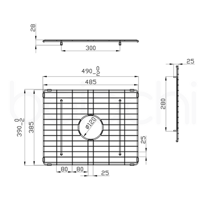 Baiachi Kitchen Sink Grid Brushed Gold