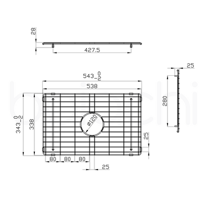 Baiachi Kitchen Sink Grid Brushed Copper