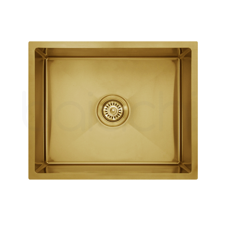 540X440mm Handmade Laundry Kitchen Sink Top/Under Mount Brushed Gold