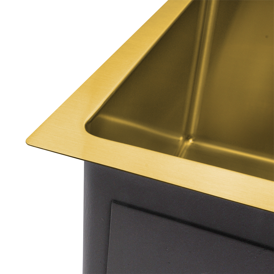 Baiachi 550x450 Handmade Kitchen and Laundry Stainless Steel Sink Single Bowl Top Undermount Brushed Gold