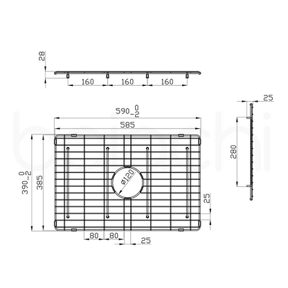 Baiachi Kitchen Sink Grid Gun Metal