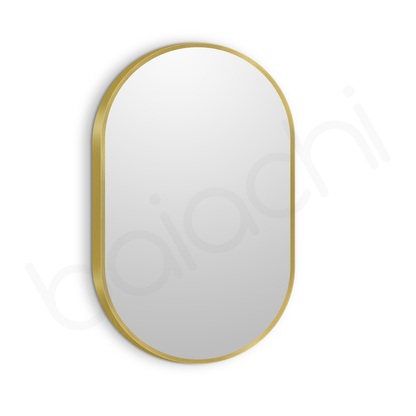 Baiachi Cora Oval 600mmx900mm Frame Mirror Brushed Gold