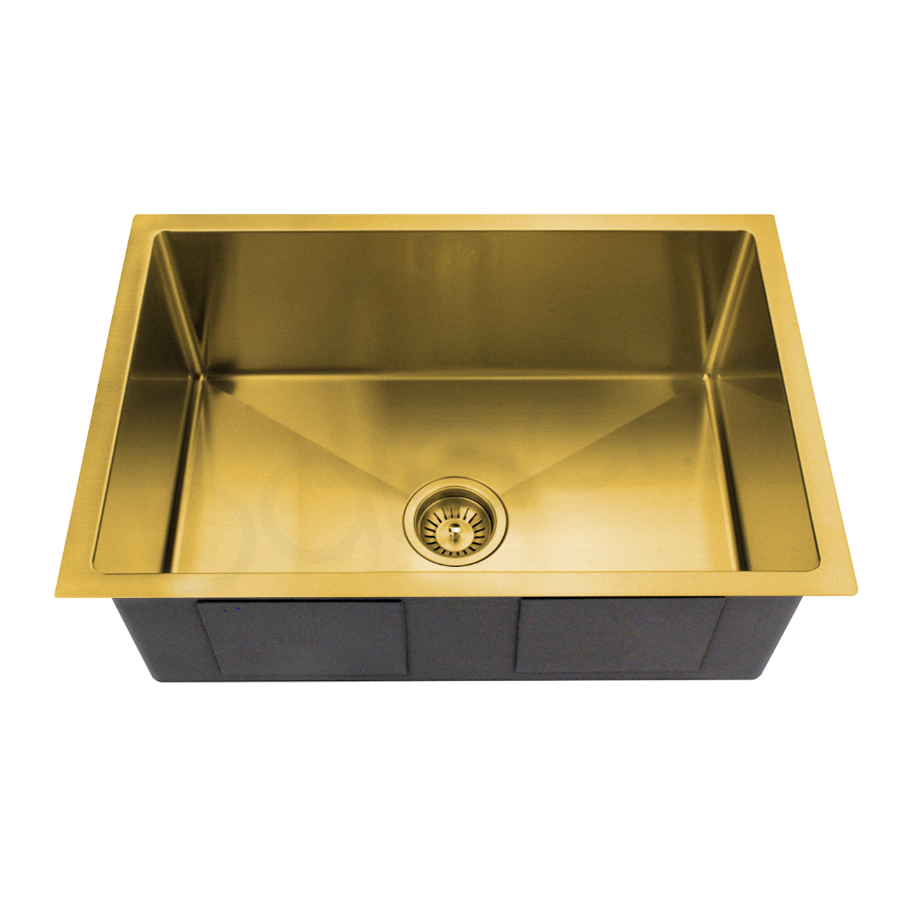 640X440mm Handmade Laundry Kitchen Sink Top/Under Mount Brushed Gold