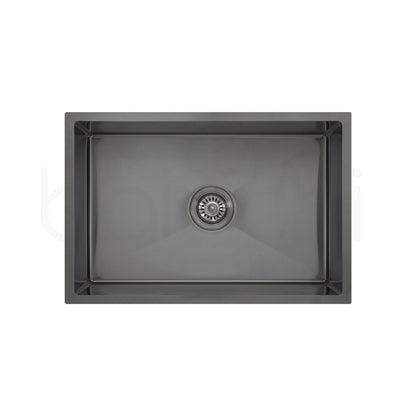640X440mm Handmade Laundry Kitchen Sink Top/Under Mount Gun Metal