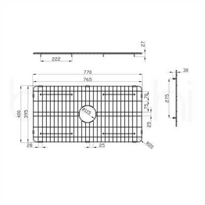 Baiachi Kitchen Sink Grid Brushed Copper