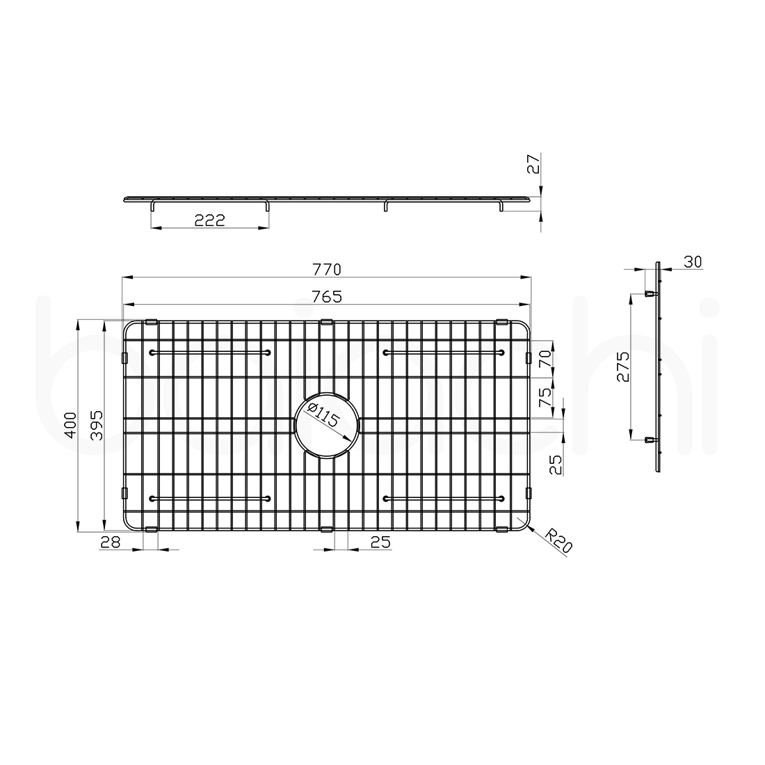 Baiachi Kitchen Sink Grid Antique Bronze