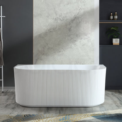 Baiachi Clara 1700 Fluted Back To Wall Freestanding Bath MK2