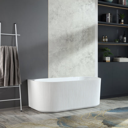 Baiachi Clara 1700 Fluted Back To Wall Freestanding Bath MK2