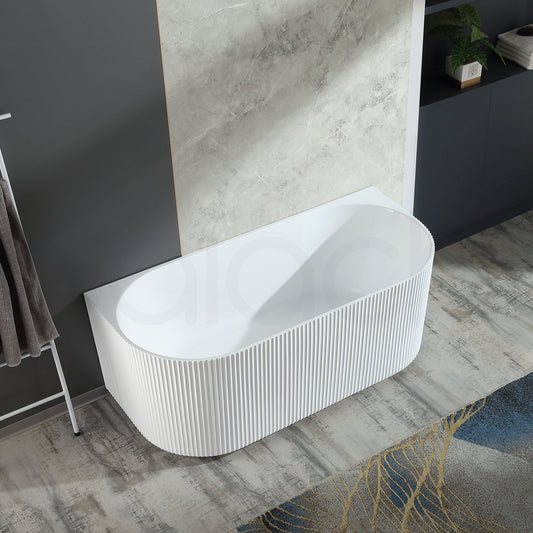 Baiachi Clara 1500 Fluted Back To Wall Freestanding Bath MK2