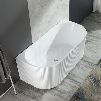Baiachi Clara 1500 Fluted Back To Wall Freestanding Bath MK2