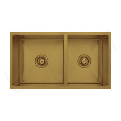 780X440mm Handmade Laundry Kitchen Sink Top/Under Mount Brushed Gold