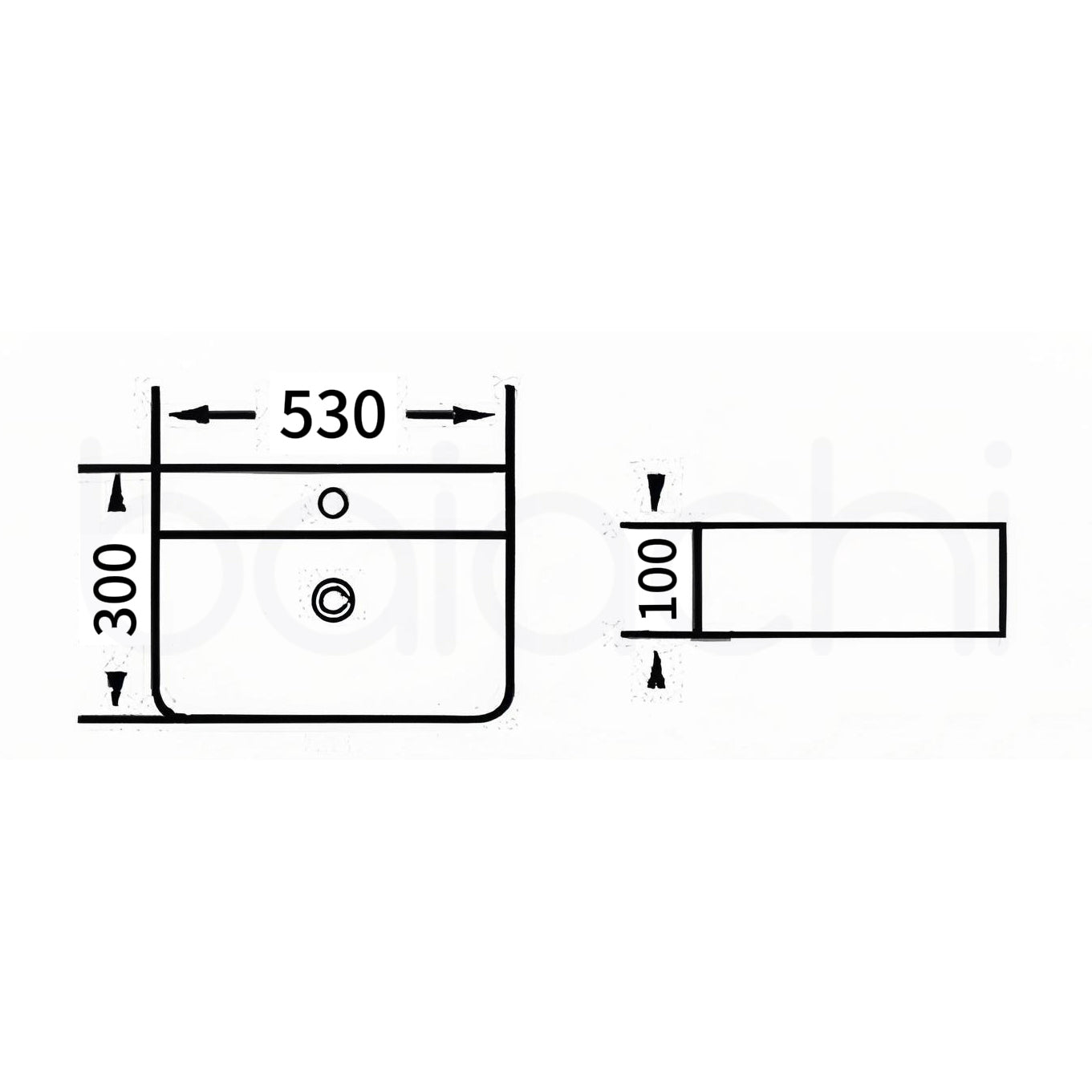 Baiachi 530x300mm Ceramic Wall Hung Basin White