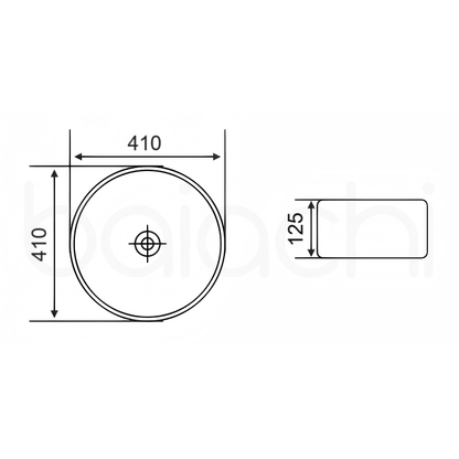 Baiachi 410mm Ceramic Above Counter Basin White