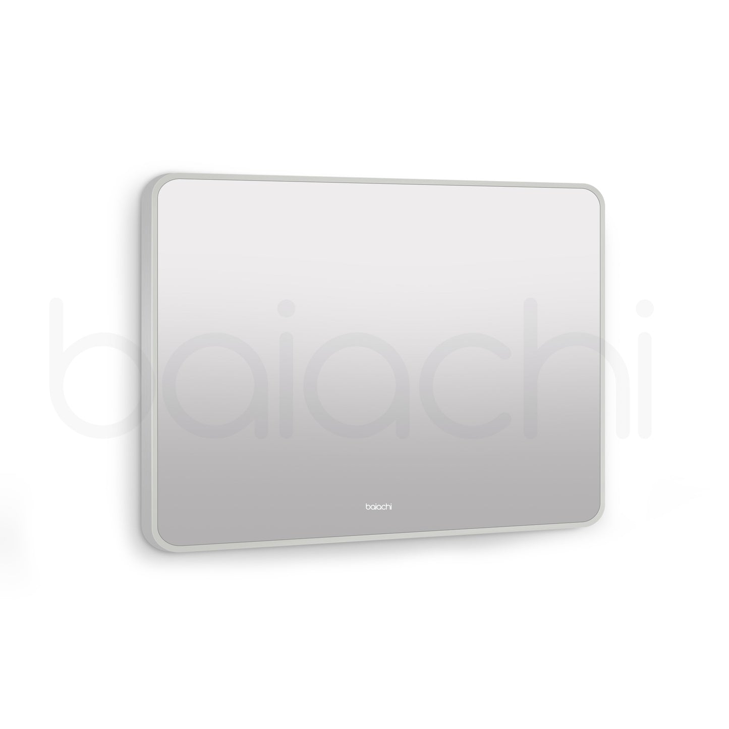 Baiachi Eden Rectangle 900mmx750mm Frame Mirror Brushed Silver