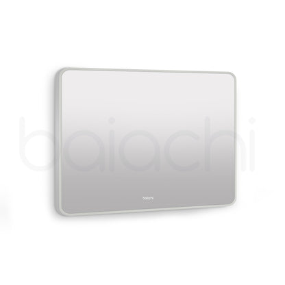 Baiachi Eden Rectangle 900mmx750mm Frame Mirror Brushed Silver
