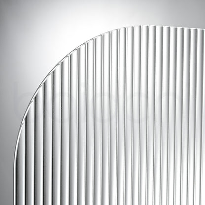 Baiachi 900mm Curved Fluted Glass Fixed Panel Shower Screen Antique Brass