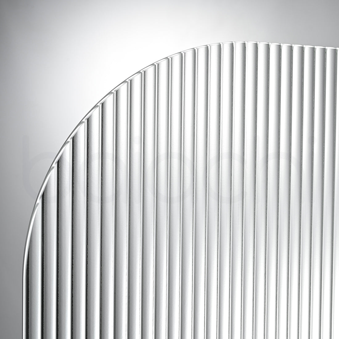 Baiachi 1200mm Curved Fluted Glass Fixed Panel Shower Screen Matte Black